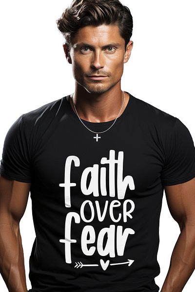 StoryGift Romania Men's T-shirt With A Heart For Those Who Choose Faith Over Fear With Print On Stg