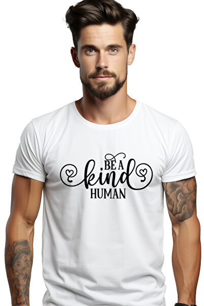 StoryGift Romania Tricou Barbati Cu Inimioare Si Mesajul In Engleza "be A Kin...