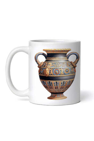 OEM Cană albă personalizată, vază egipteană, INOVATIX®. 330ml