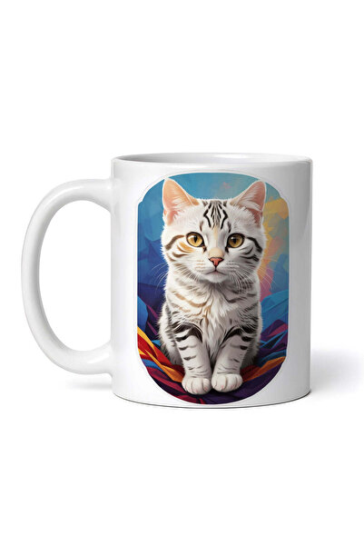 OEM Cană albă personalizată, Pisică Americană cu păr scurt, INOVATIX®. 330ml