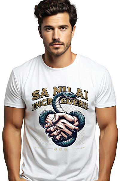 StoryGift Romania Tricou Barbati Sa Nu Ai Incredere - Sarpe, Strangere De Man...