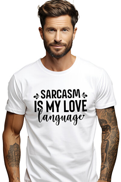 StoryGift Romania Tricou Barbati Cu Inimioara Si Textul "sarcasmul Este Limba...
