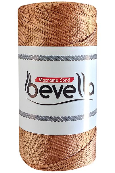 Bevella Macrame Cord 2 mm - 200 Gr Polyester Gold Copper Color Macrame Rope Polyester Macrame Rope Supla Rope and Bag Thread