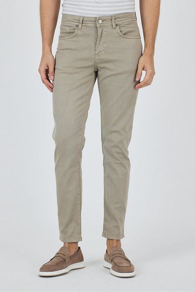 İmza Dark Beige Cotton 5 Pocket Casual Slim Fit 5 Pocket Trousers 1003250318