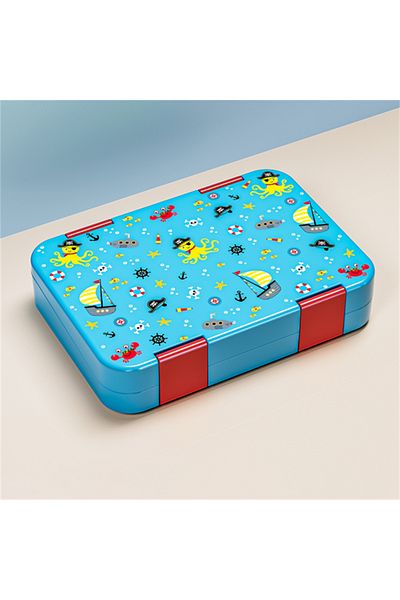 Choice 1330ml 0069 Blue Adorable Pattern Kids Lunch Box Portable Divided Microwave Oven Bento Box Leakproof