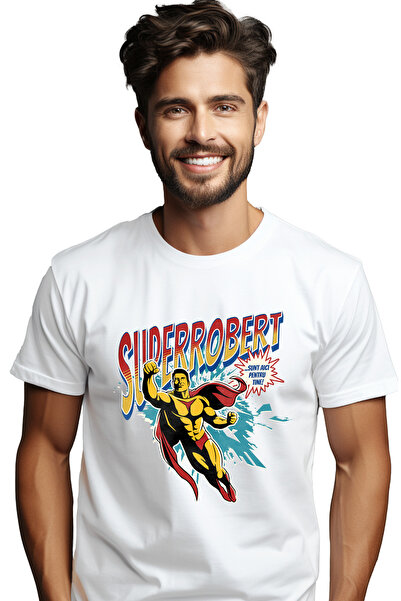 StoryGift Romania Tricou Barbati Super Robert, Supererou Sunt Aici Pentru Tin...