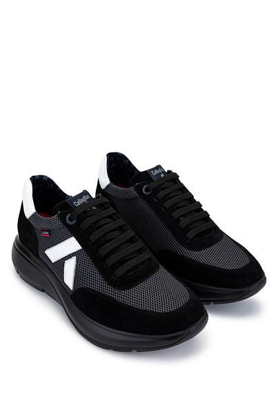 Callaghan Men's Leather & Textile Black Sneakers & Sports Shoes
