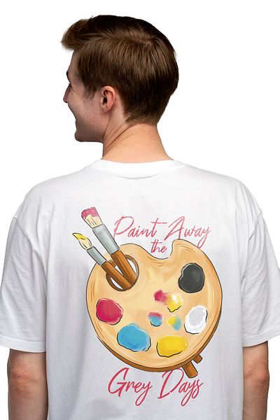 StoryGift Romania Tricou Barbati Pentru Iubitorii De Pictura, Cu Mesajul Motivational In Engleza, Paint Away Stg