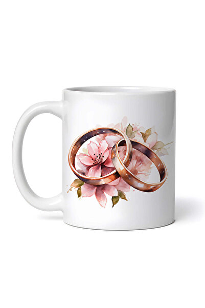 OEM Προσωποποιημένη λευκή κούπα, Πρόσκληση Γάμου με Βέρες, INOVATIX®. 330ml