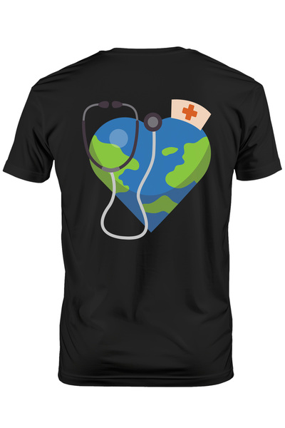 StoryGift Romania Tricou Barbati Cu Inima, Asistenta, Stetoscop, Planeta, Cu ...