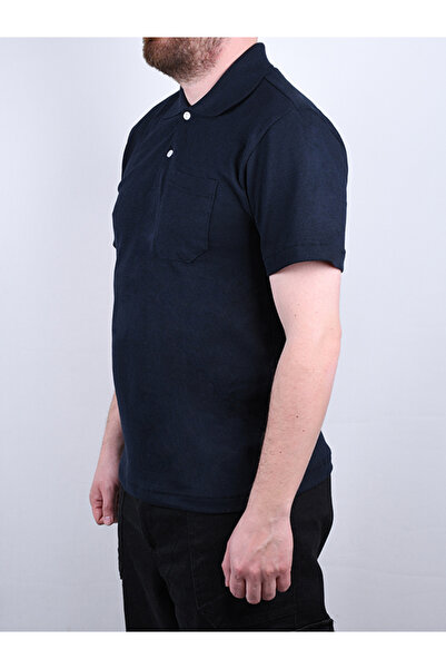 By Okat Polo Neck Work T-Shirt with Pockets Short Sleeves Durable Fabric for Work Use