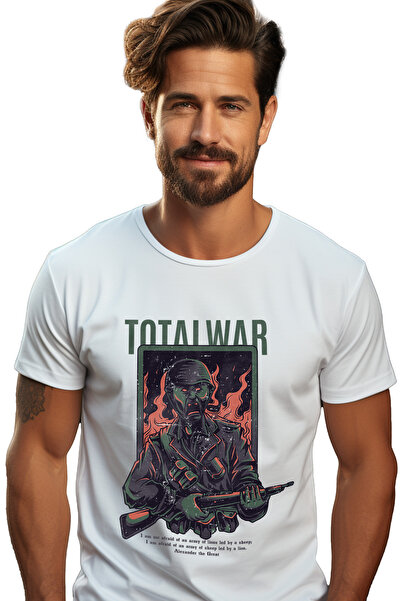 StoryGift Romania Tricou Barbati Cu Om Razboinic Soldat In Flacari Cu Arma, T...