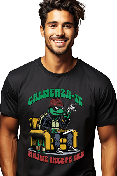 StoryGift Romania Tricou Barbati Calmeaza Te Maine Incepe Iar Haos Broasca Fu...