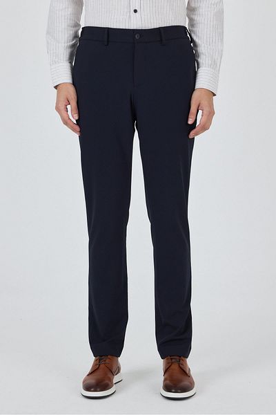 İmza Dark Navy Blue Flexible Side Pocket Casual Slim Fit Jogger Trousers 1003250162