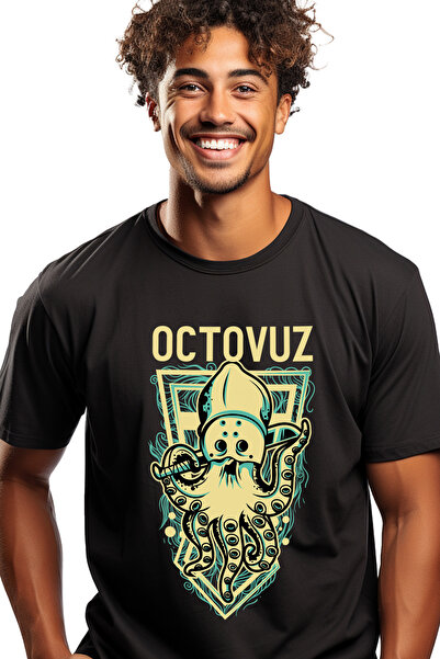 StoryGift Romania Tricou Barbati Cu Caracatita Cu Cutit, Text In Engleza Octo...
