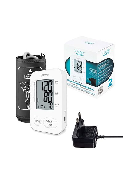 Vitammy Electronic upper arm blood pressure monitor VITAMMY Next 2 +, USB plug, adapter included