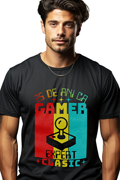 StoryGift Romania Tricou Barbati 25 De Ani Ca Gamer, Expert Clasic Veteran Cu...