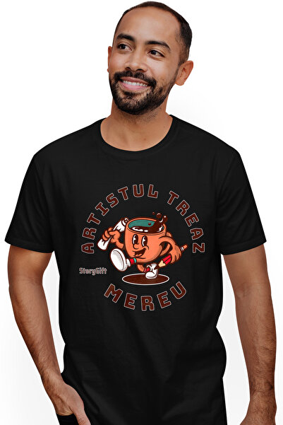 StoryGift Romania Tricou Barbati Artistul Treaz Mereu Ceasca De Cafea Pictor ...