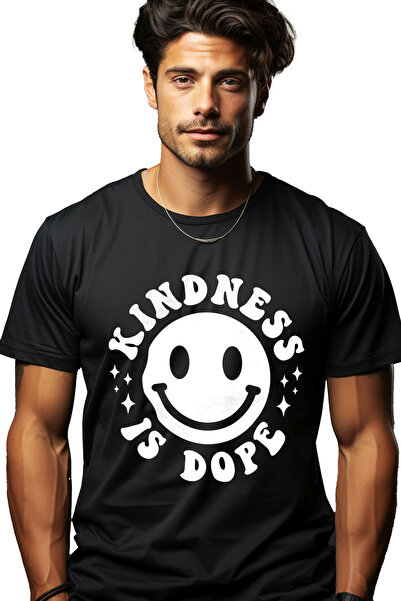 StoryGift Romania Tricou Barbati cu un emoji zambitor si mesajul "Kindness is...