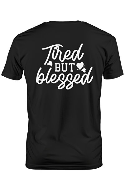 StoryGift Romania Tricou Barbati Cu Inimioare Si Mesajul "tired, But Blessed"...