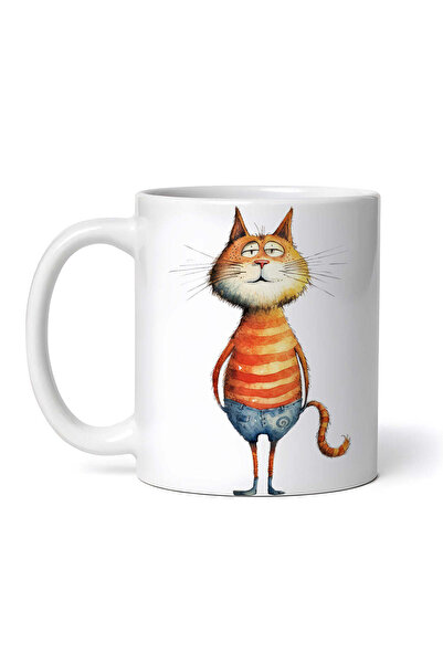 OEM Cană albă personalizată, Amber Cat, INOVATIX®. 330ml