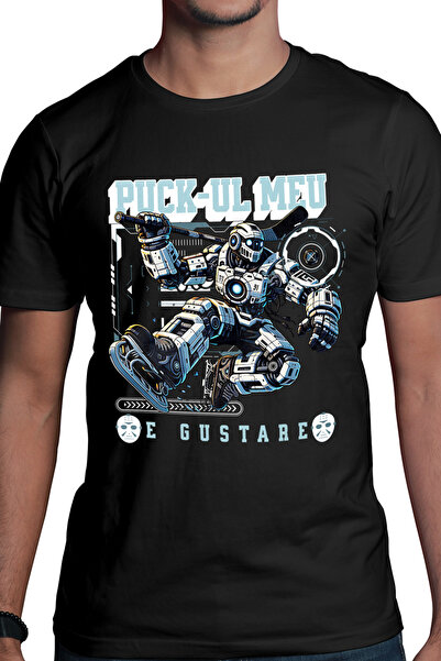 StoryGift Romania Tricou Barbati Hochei Pe Ghiata Puck-ul Meu E Gustare Cu Im...