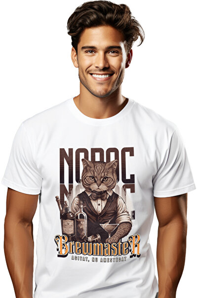 StoryGift Romania Tricou Barbati Brewmaster Agitat, Nu Amestecat. Pisica Barm...