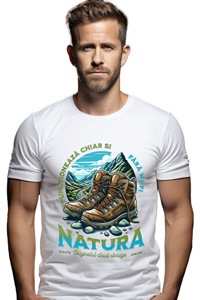 StoryGift Romania Men's T-shirt Mountain Boots Nature Works Even Without Wi-f...