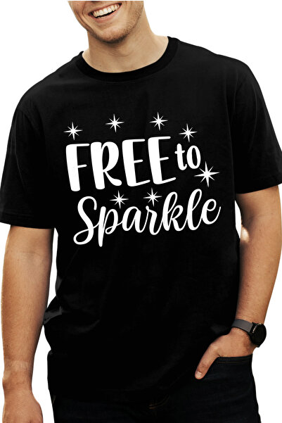 StoryGift Romania Tricou Barbati Cu Mesajul "free To Sparkle" - Liber Sa Scli...