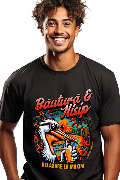 StoryGift Romania Tricou Barbati Bautura Pe Nisip, Relaxare La Maxim Pelican ...