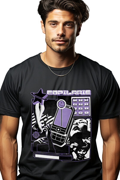 StoryGift Romania Tricou Barbati Telefon Vintige Grafica Copilarie Putini Pix...