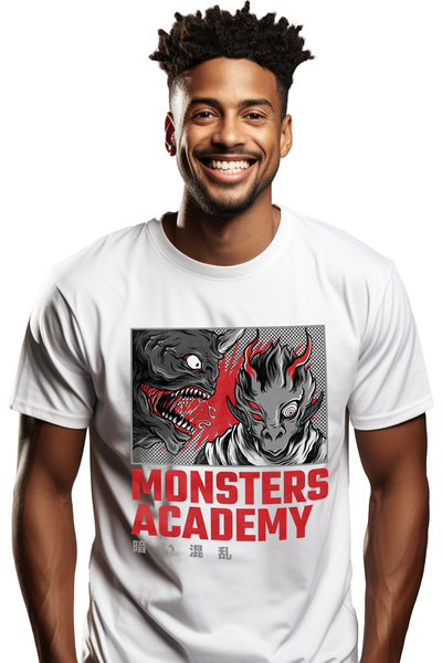 StoryGift Romania Tricou Barbati Cu Doi Monstri Unul Tipand, Imagine Stil Ben...