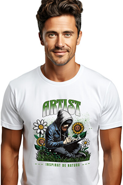 StoryGift Romania Tricou Barbati Artist In Natura Inspiratie Vegetatie Cu Imp...