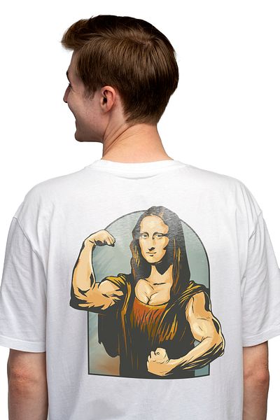 StoryGift Romania Personalized Men's T-Shirt Monalisa, Bodybuilder, Reinterpreted Leonardo Da Vinci With Impstg