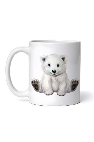 OEM Cană albă personalizată, Urs Polar Plictisit, INOVATIX®. 330ml