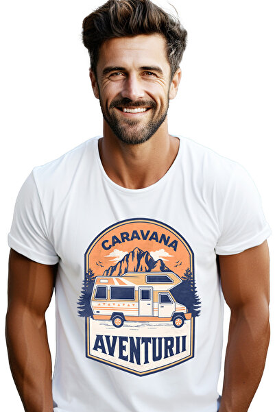 StoryGift Romania Tricou Barbati Caravana Aventurii Calatorie In Familie Munt...