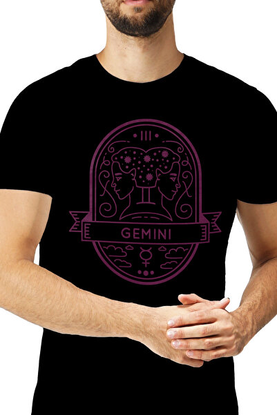 StoryGift Romania Tricou Barbati Cu Semn Zodie Gemeni, Chipuri Spate In Spate...