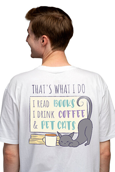 StoryGift Romania Tricou bărbătesc cu pisică adormită, text în engleză Asta f...