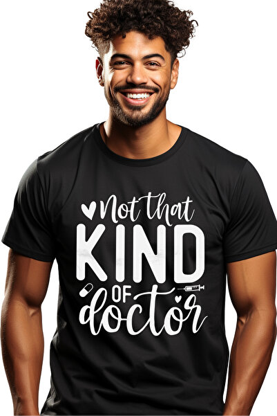 StoryGift Romania Tricou Barbati cu inimioare si textul "Nu acel tip de docto...