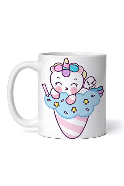 OEM Cană albă personalizată, Unicorn pe înghețată, INOVATIX®. 330ml