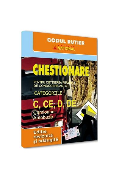 Editura National Questionnaires For Obtaining A Driving License For Categories C, Ce, D, De. Trucks And Buses - 2025