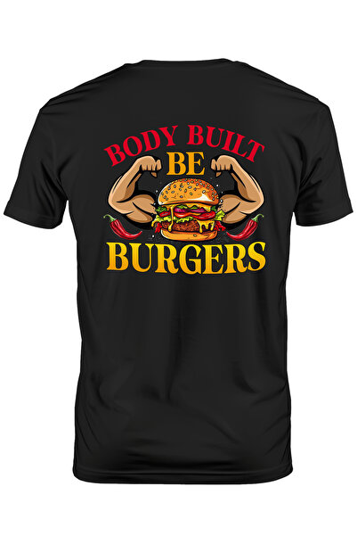 StoryGift Romania Tricou Barbati Cu Un Hamburger Cu Muschi Cu Mesajul "body B...