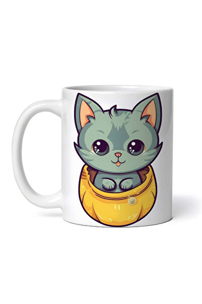 OEM Εξατομικευμένη λευκή κούπα, Cooper Cat, INOVATIX®. 330ml