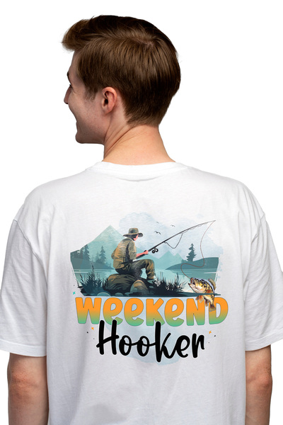 StoryGift Romania Tricou Barbati Cu Un Pescar Cu Mesajul "weekend Hooker", Un...