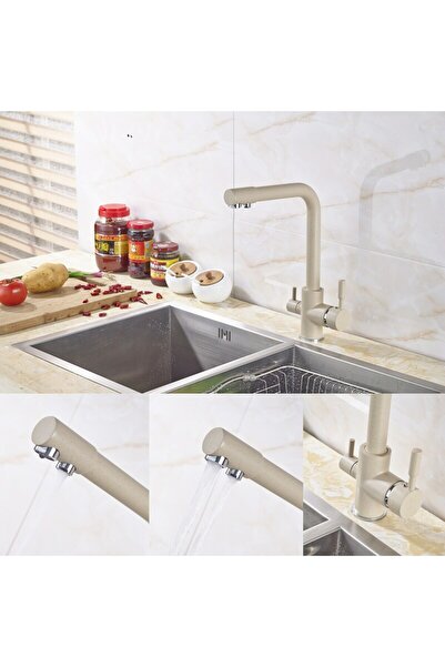 Blackswan Design Baterie chiuveta bucatarie, Blackswan, Tip M11 iesire pentru apa purificata, bej cu puncte, 31 cm