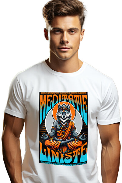 StoryGift Romania Tricou Barbati Meditatie Si Liniste - Lupul Facand Yoga Cu ...