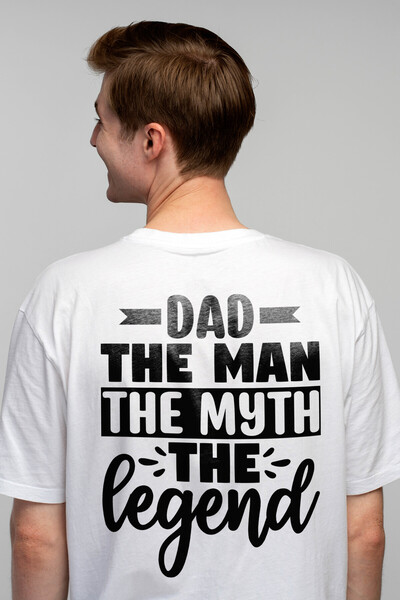 StoryGift Romania Tricou Barbati cu textul "Dad, the man, the myth, the legen...
