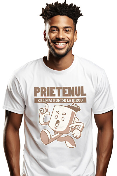 StoryGift Romania Tricou Barbati Prietenul Cel Mai Bun De La Birou Cana De Ca...