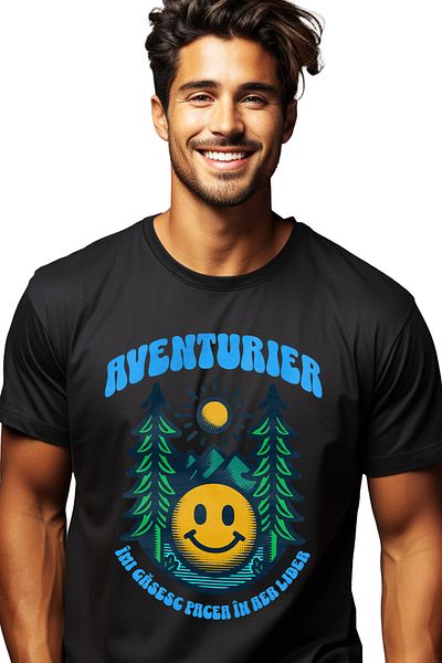 StoryGift Romania Tricou Barbati Aventurier, Imi Gasesc Pacea In Aer Liber, Camping Cu Imprimeu Pe Fata, 100 Stg