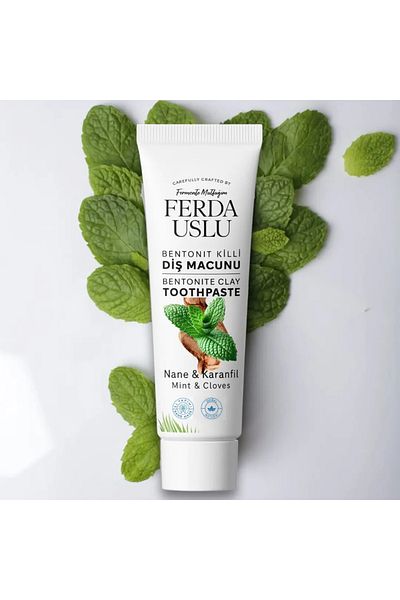 Fermente Mutfağım Bentonite Clay Natural Toothpaste - Sugar-Free, Fluoride-Free Whitening 50 ml